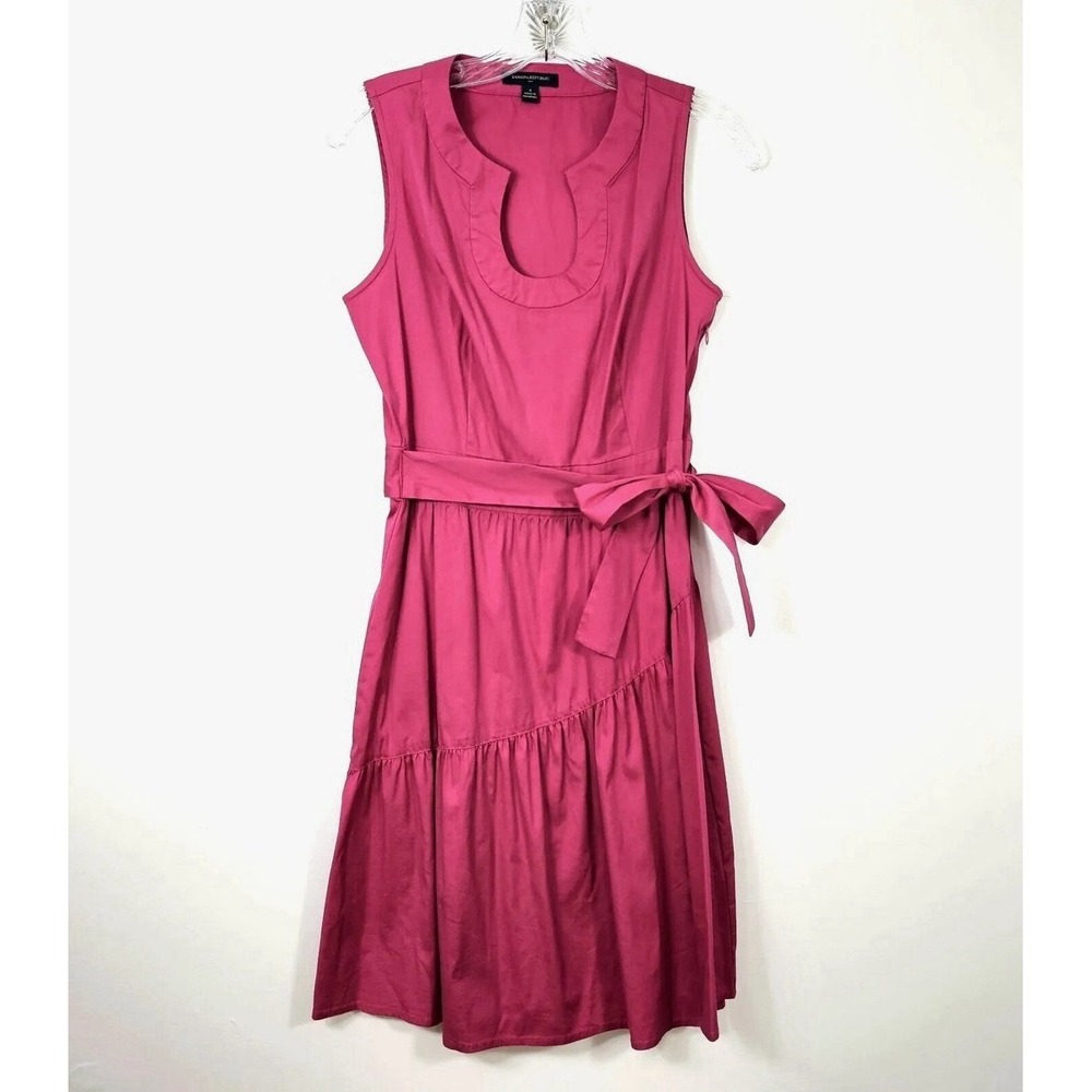 Banana Republic Women's‎ Pink Coral Sleeveless Fit & Flare Dress Size 0